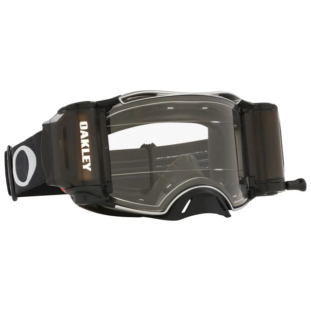 Oakley Airbrake MX Occhiali Blocchi Tufo Nero Pistola Obiettivo Trasparente Inc. Roll Offs