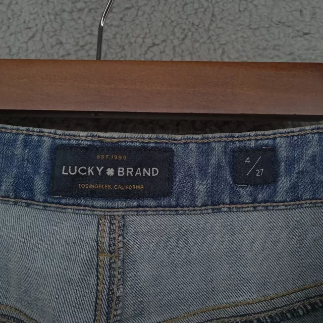 Lucky Brand Jeans Womens 4 Blue Light Wash Patchwork Skinny Distressed Denim 2