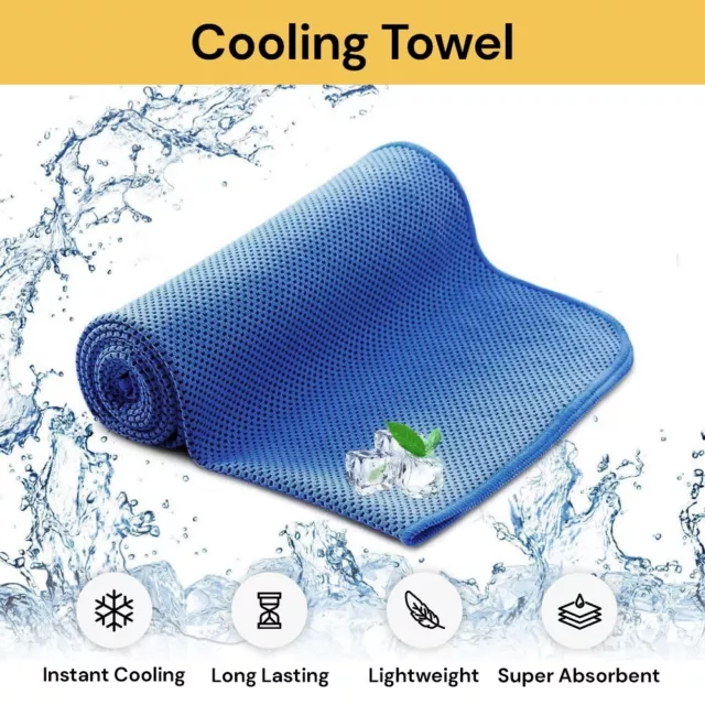 Ice Cold Instant Cooling Towel Running Jogging Workout Gym Chilly Pad Sport Yoga