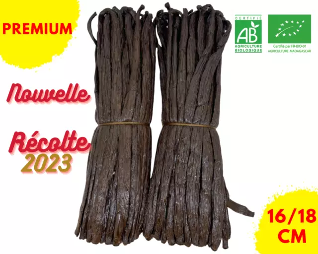 ( 1 Kg ) Gousses VANILLE Bourbon BIO de Madagascar 16/18cm