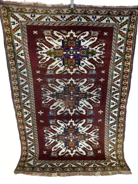 Antiker Handgeknüpfter Orientteppich Türkei Kazak - 215x145 cm