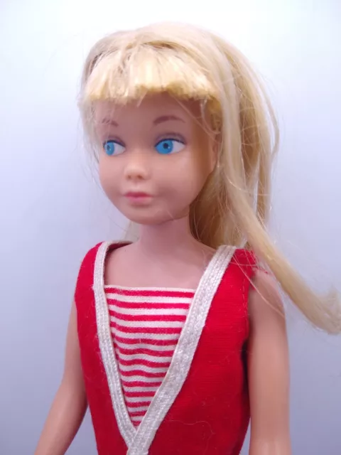 1960s Vintage Barbie Skipper Doll Standard Leg Platinum Blonde w Original Outfit