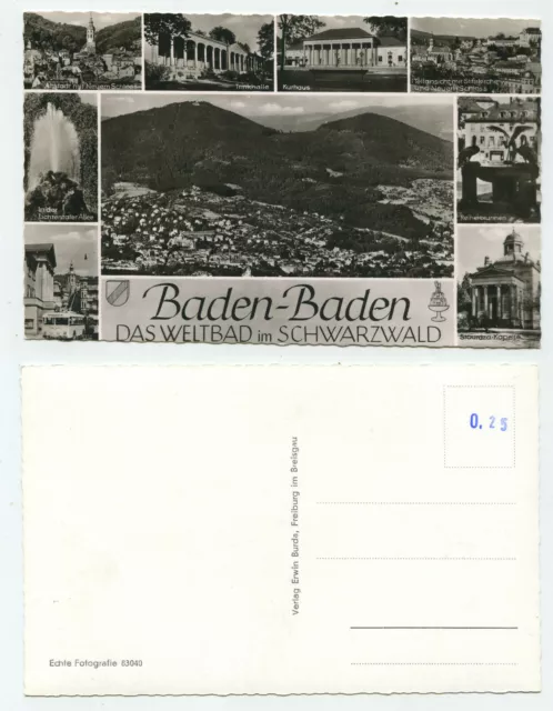 83962 - Baden-Baden - El baño mundial en la Selva Negra - foto real - postal antigua