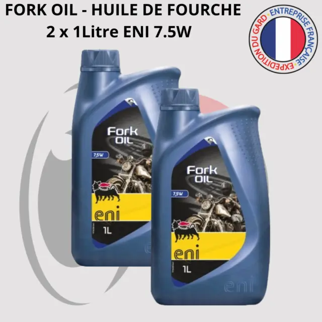 2 litre Huile de fourche Moto 7.5W ENI Fork oil x2 bidon 1L