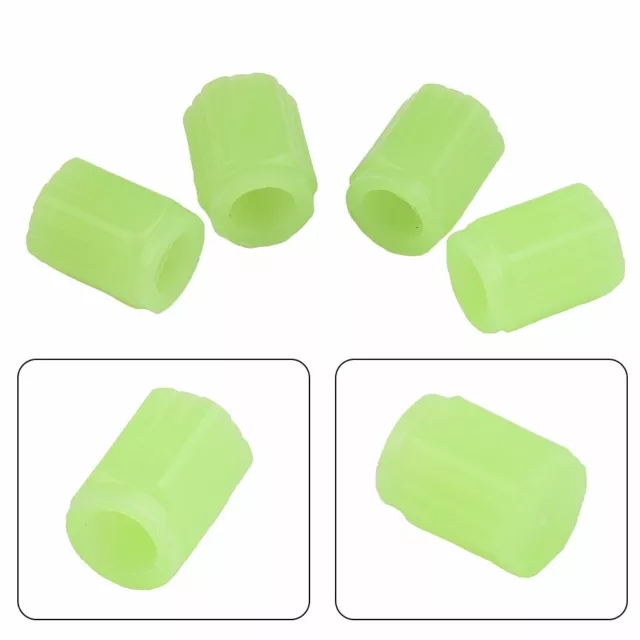 Long lasting Fluorescent Car Tire Valve Cap Set of 4 Luminous Valve Cap