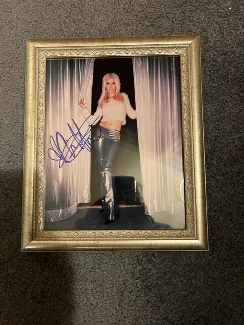 Framed, autographed 8x10 photo of young Christina Aguilera