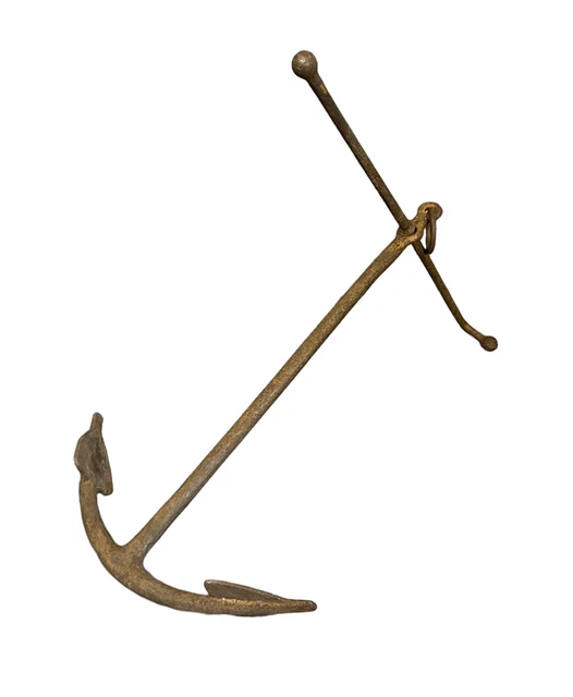 19th Century Antique Anchor Kedge Hand Forged Cast Iron 28"  From Puget Sound