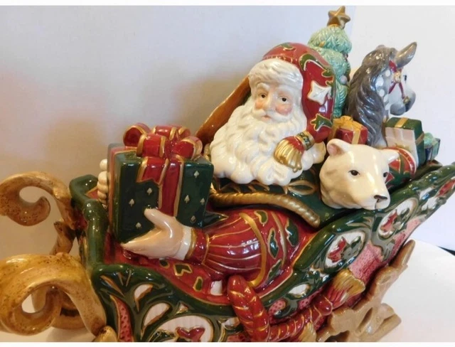 Tarro De Galletas Fitz And Floyd Navidad Noticias 19/1939 Con Caja