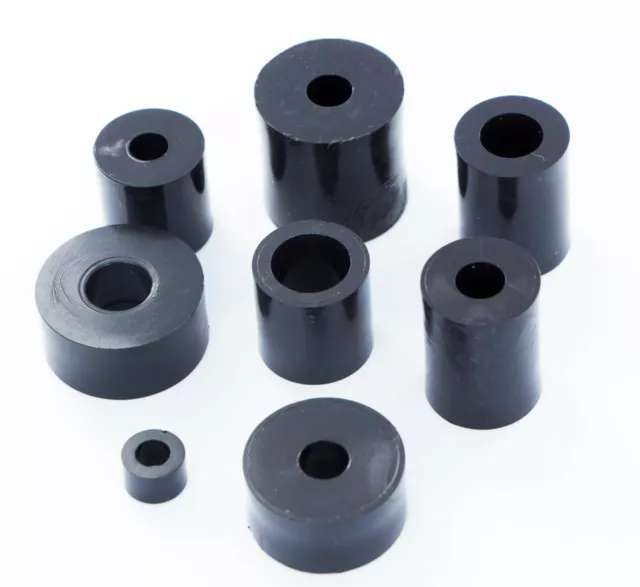 BLACK NYLON PLASTIC SPACERS Standoff Washer M3 M4 M5 M6 M8 M10 or M13