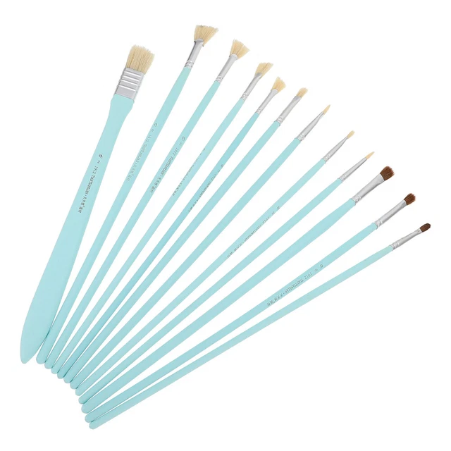 12 Pcs Pennelli Per Pittura Acrilica Spazzola Microinsieme Impostare