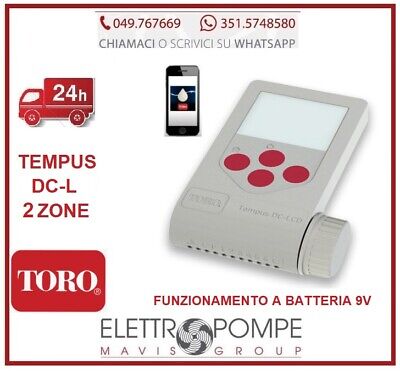 Tempus Dc - L 2 Zone Toro Centralina Irrigazione Bluetooth Con Lcd A Batteria