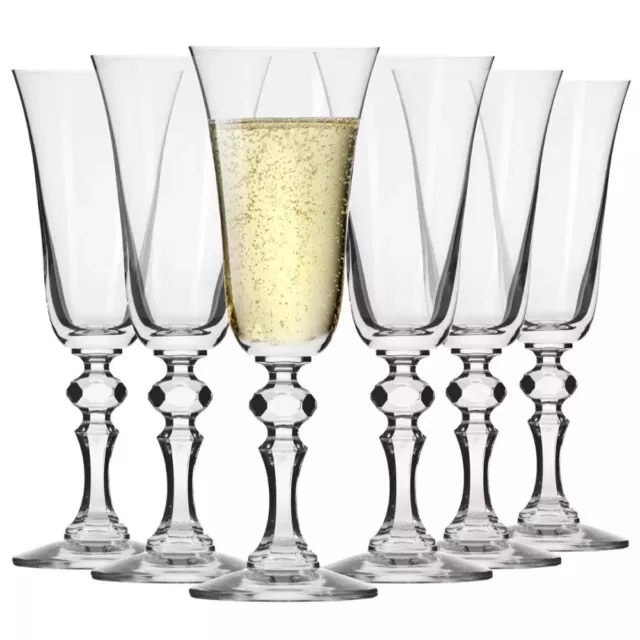 Krosno Krista Flute Verre à Champagne Prosecco | Lot 6 | 150 ml | Lave-vaisselle