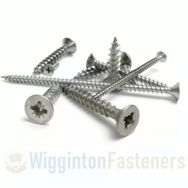 Chipboard Screws STAINLESS STEEL for Wood A2 Pozi Countersunk CSK