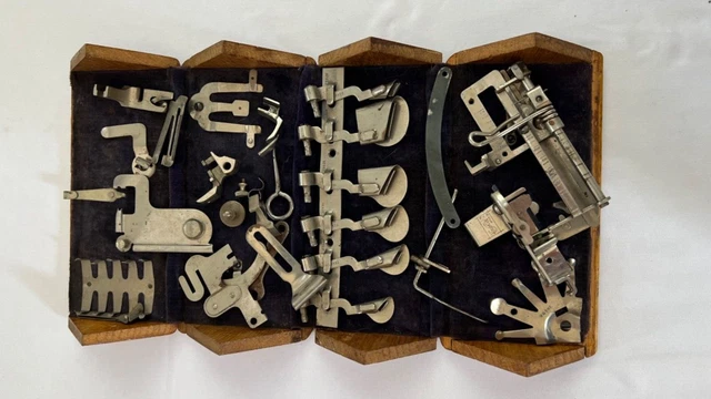 Singer Folding Sewing Box 1889 Oak Felt Interior With Accessories