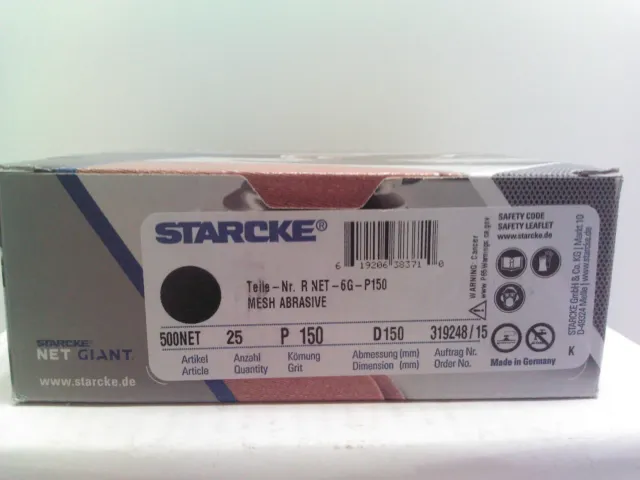 Discos de agarre de pantalla de malla de óxido de aluminio STARCKE Net Giant de 6" 25 piezas P150