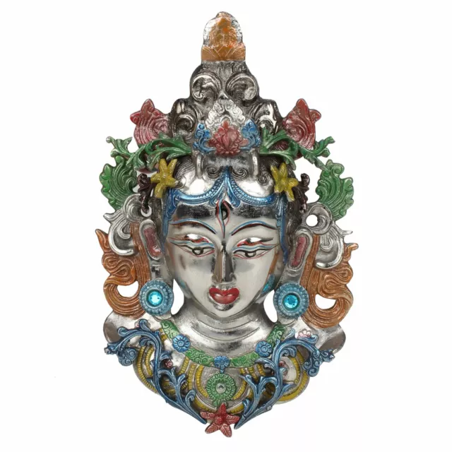 Multi Color Tibetan Buddhist Deity Tara Mask Face Wall Hanging Home Decor