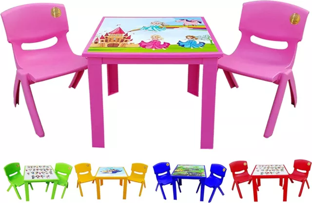 Kids Table and Chair Set Childrens Plastic Toddlers Childs School Study