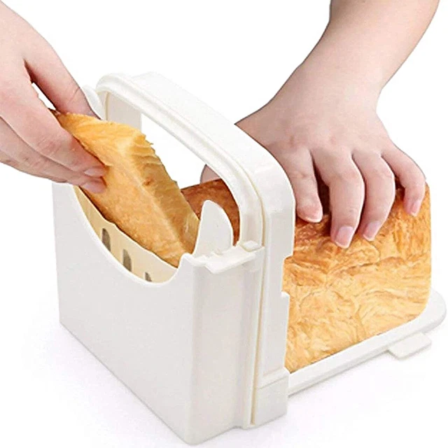 ADJUSTABLE & FOLDABLE Bread Slicer Loaf Toast Baking Cutting Tool Guide