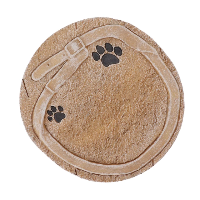✪Sandy Yellow Pet Memorial Stone Paw Print And Belt Decoration Resin DIY LT