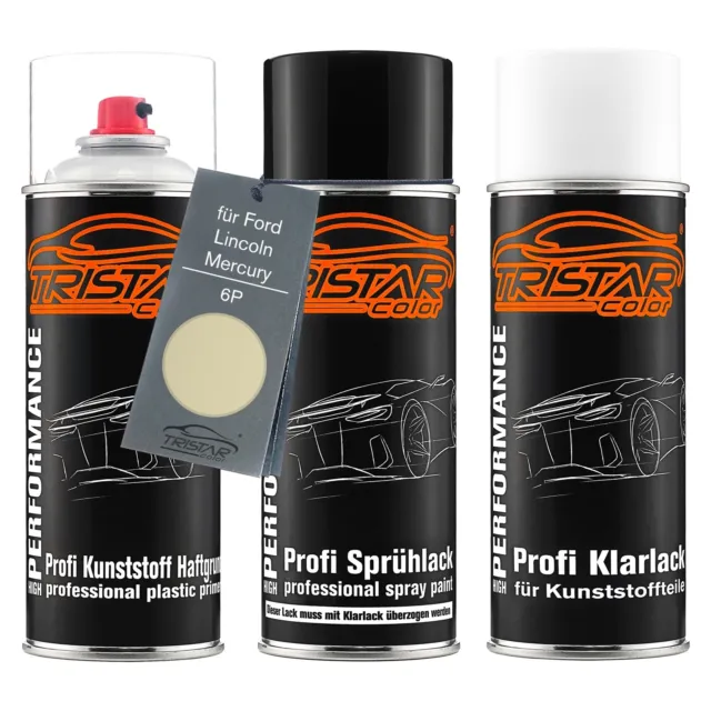 Autolack Spraydosen Set für Kunststoff für Ford Lincoln Mercury 6P Cream
