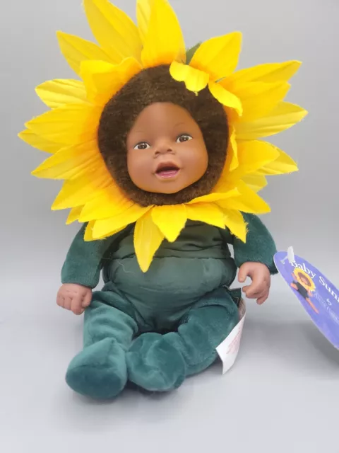 1999 Anne Geddes Baby Daffodils Bean Filled Collection 9" African American