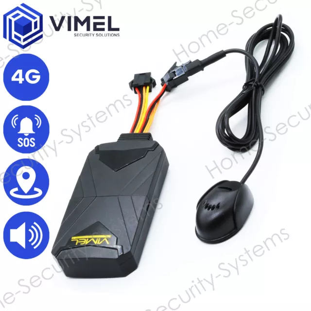 VIMEL 4G LIVE GPS Tracker Remote Listening SOS Anti-Theft Hardwired Kit Vehicle