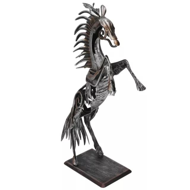 Statua Cavallo Metallo Design 3D Cavallo In piedi Astratto Decorazione Animale Statua GF0