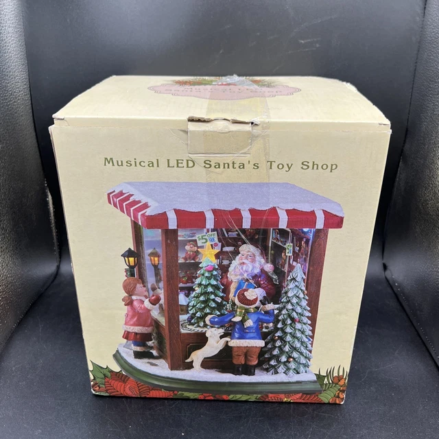 CRACKER BARREL MUSICAL LED Light Up Santa’s Toy Shop Animated Christmas