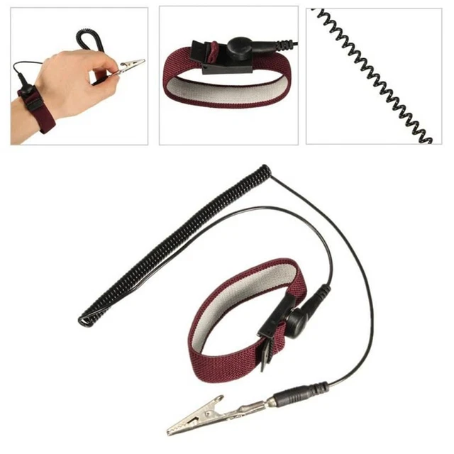 1X Adjustable Anti-Static Esd Watch Strap Wrist Strap Grounding Hand Tools