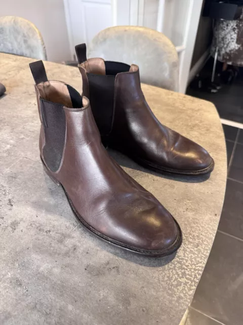 REISS TENOR LEATHER Mens CHELSEA BOOTS Dark Brown 42 BRAND NEW with defects 135.00 PicClick UK