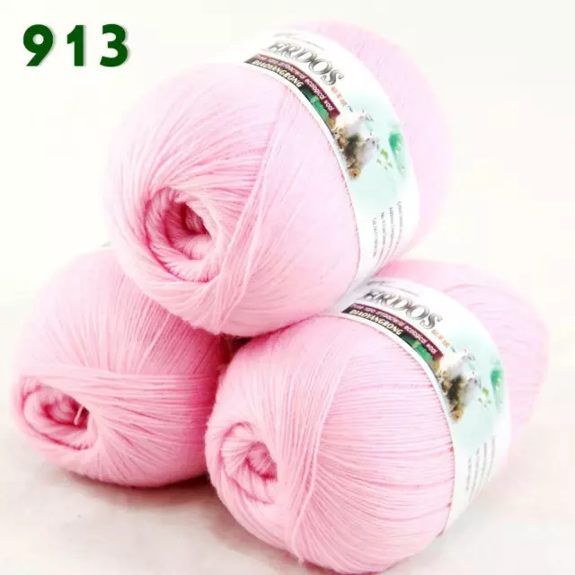 Sale 3 Skeins x 50g Soft Acrylic Wool Cashmere Hand Knit Fine Crochet Yarn 913 3