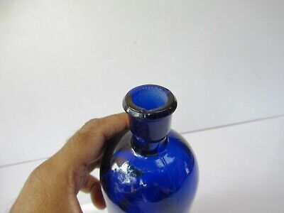 Antik Gift Flasche Glas Kobaltblau Pharmacy Apotheker & Medizin Chemis " F6 5