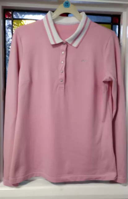 Polo A Maniche Lunghe Da Donna Rohnisch Designer Small 10 Stretch Golf Top In Perfette Condizioni