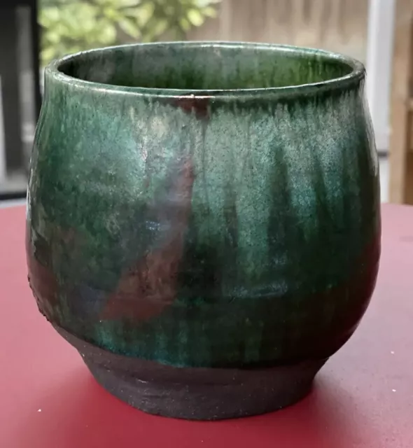 Vintage Tony Evans Pottery Raku Studio Art Pot Vase Signed And Numbered