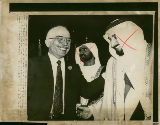 King Hussein of Jordan and Sheikh Zaid Bin Sult... - Vintage Photograph 1457204