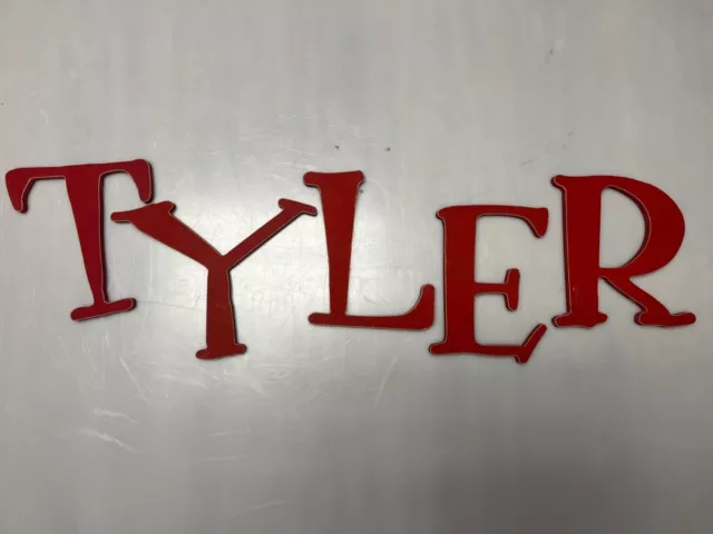 Tyler Name Room Nursery Sign Boys Kids Home Decor Red Painted Wood Ty Preowned