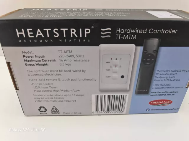 Heat Strip Hard Wired Controller TT-MTM + Remote - New