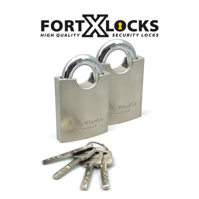 Heavy Duty High Security Weatherproof Container Closed Shackle 60Mm Padlock X 2