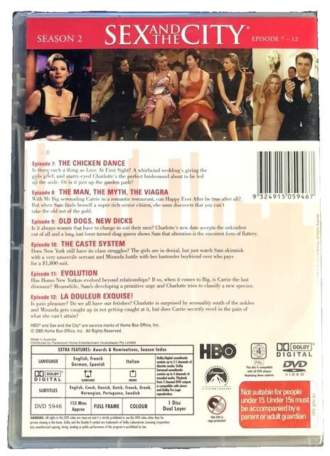 Sex And The City - 2 Singles DVD Season 2 : Episodes 7 - 18 Region 4 New Sealed 3