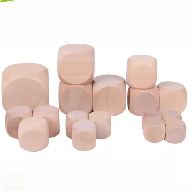 Wooden Plain Dice Dices,Cube Cubes Blank Six Sided,10mm 16mm 20mm 25mm 30mm 60mm
