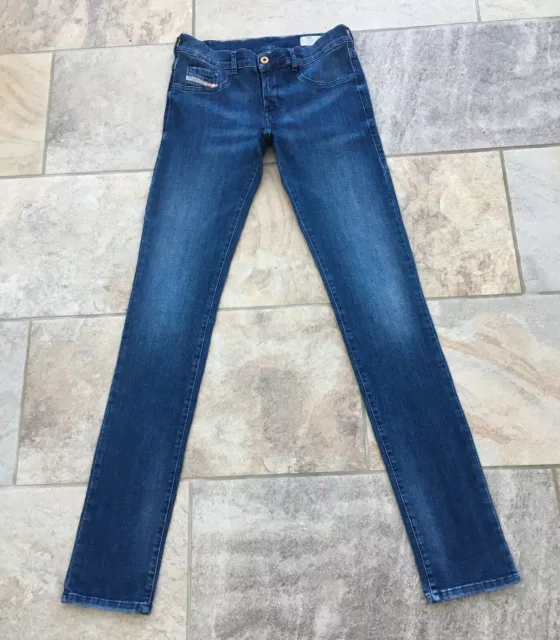 Womens Diesel LIVIER Super Slim Jegging Fit Blue Stretch Denim Jeans - W30 L34