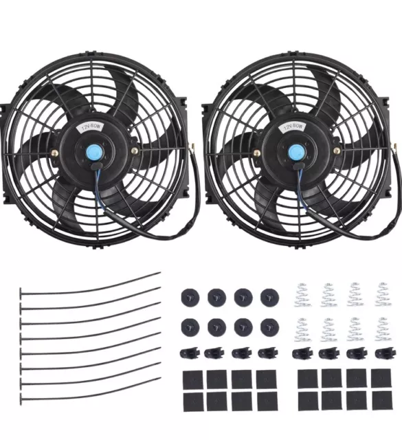 10 Inch Universal Slim Fan Push Pull Electric Radiator 12V 80W High Performance