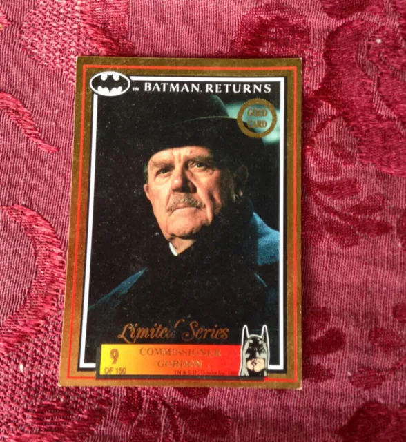 *1992 Australia Dynamic Batman Returns Movie Gold Card No9 Commissioner MINT