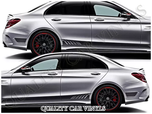FITS MERCEDES BENZ C63 Sides Stripes Car Stickers 3M Vinyl Tested On Real  Cars £49.99 - PicClick UK