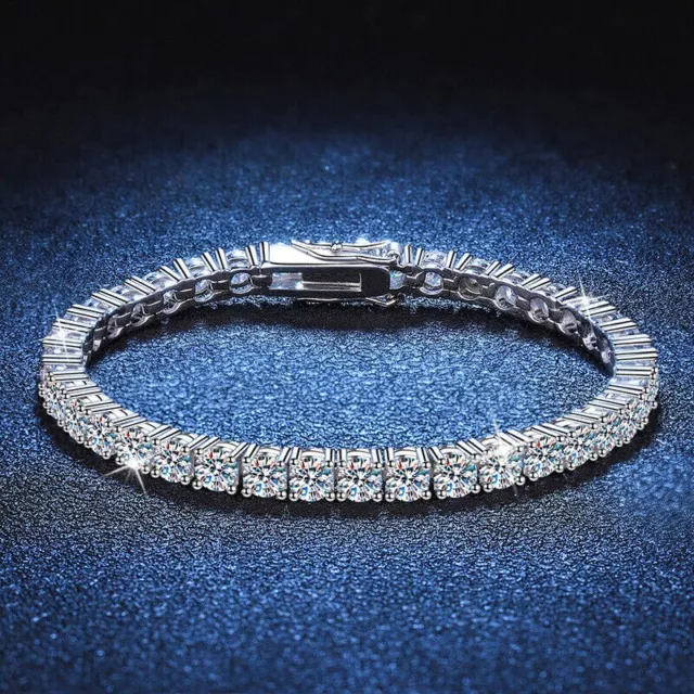 9CT Round Cut Lab-Created Diamond Tennis Women's Bracelet  14K White Gold Plated