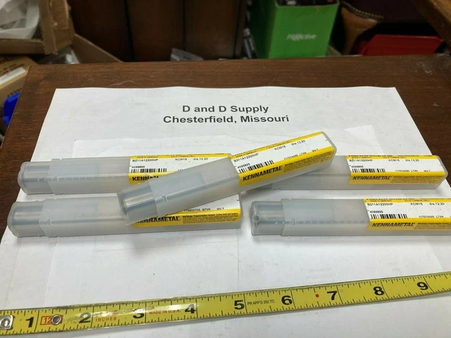 **Lot of 5** Kennametal 4099895, 12.20mm (.4803"), TiCN, Carbide Coolant Drills