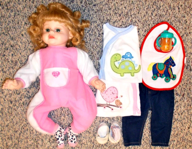 Adorable Heritage Mint Baby Doll w/ Strawberry Blonde Hair & Green Eyes 20" Long