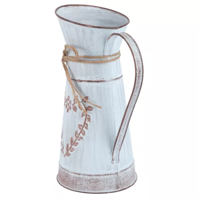 Retro Blechkanne Rustikale Metall Blumenvase Shabby Bauernhaus Krug Vase Vintage