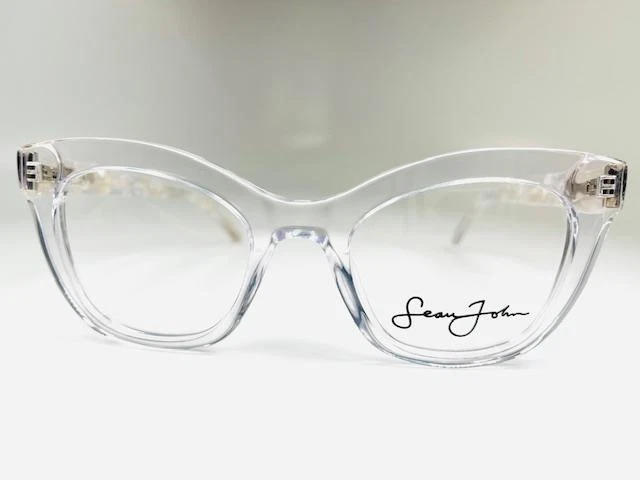 New SEAN JOHN SJLO 6026E 971 Clear Crystal & White Eyeglasses 52/20/145 New SEAN JOHN SJLO 6026E 971 Clear Crystal & White  main image 4