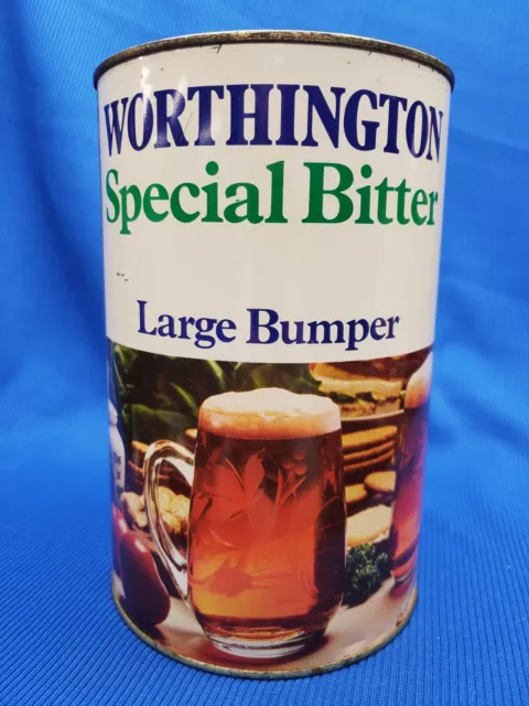 Vintage WORTHINGTON Special Bitter- EMPTY  3.86 Litres FLAT Top Beer Keg Can- UK